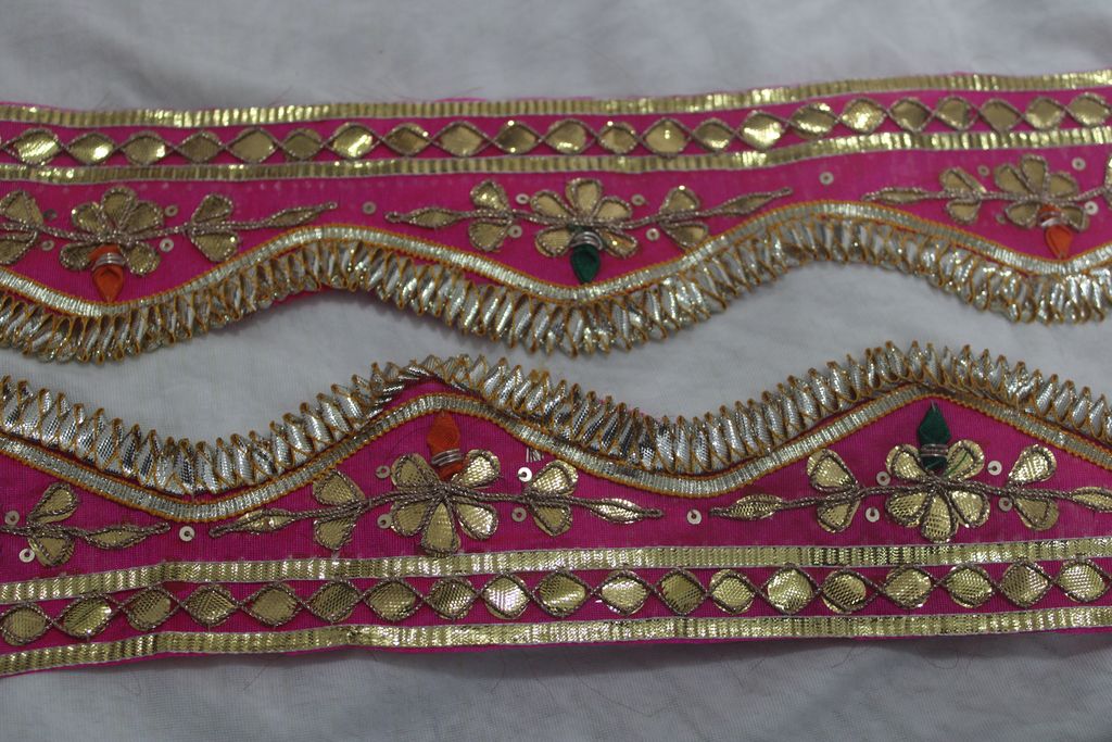 Pink Traditional Gota Trim