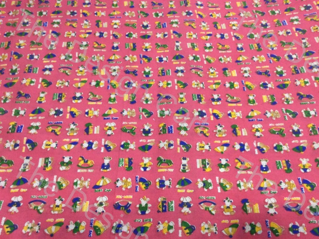 Pink Kids Toys Printed Poplin Cotton Fabric (625172578338)