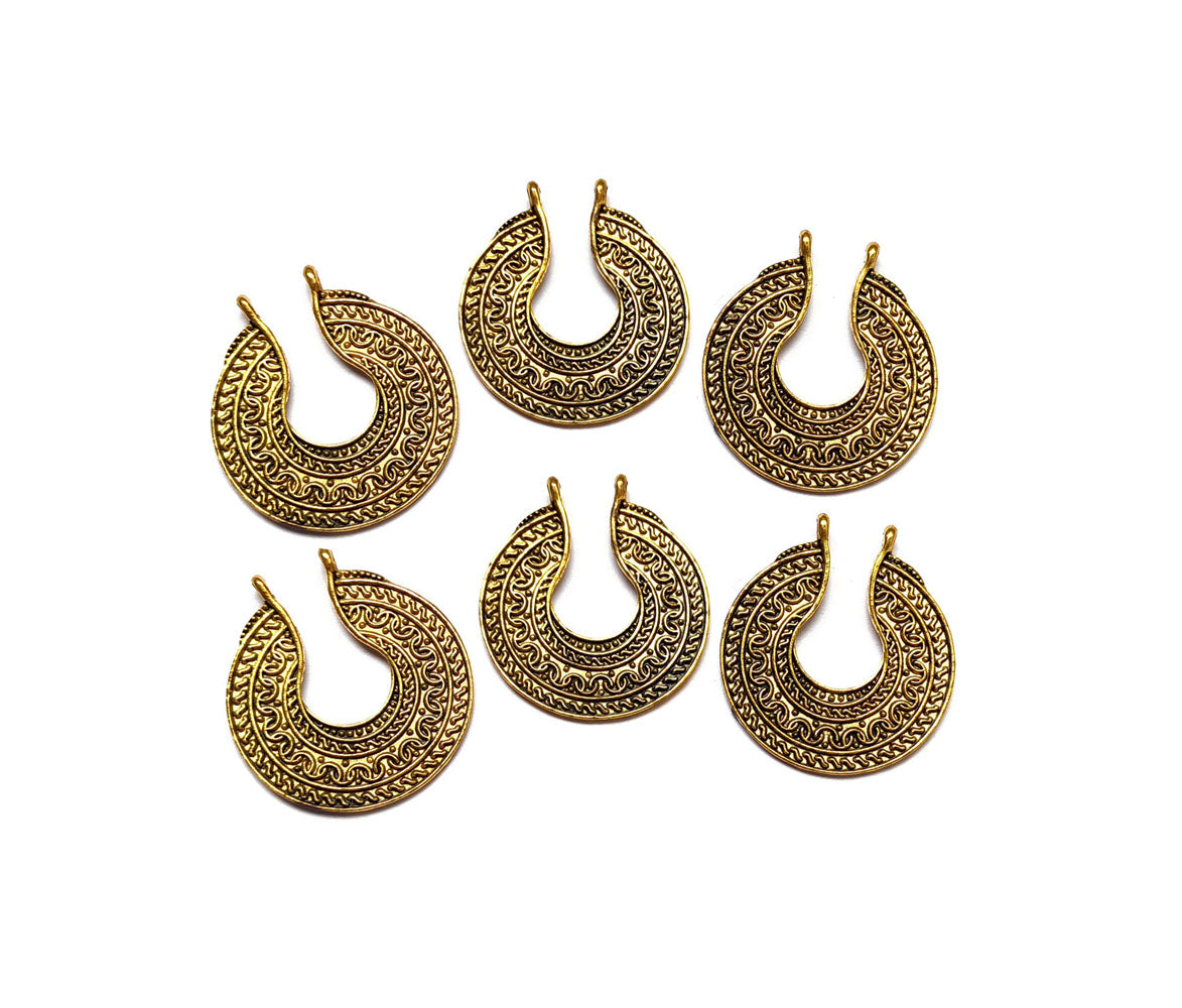 Antique Golden Bali Hoop Charms