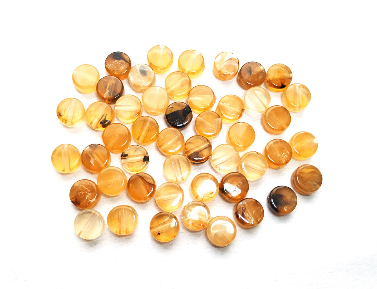 Multicolor Flat Round Acrylic Beads