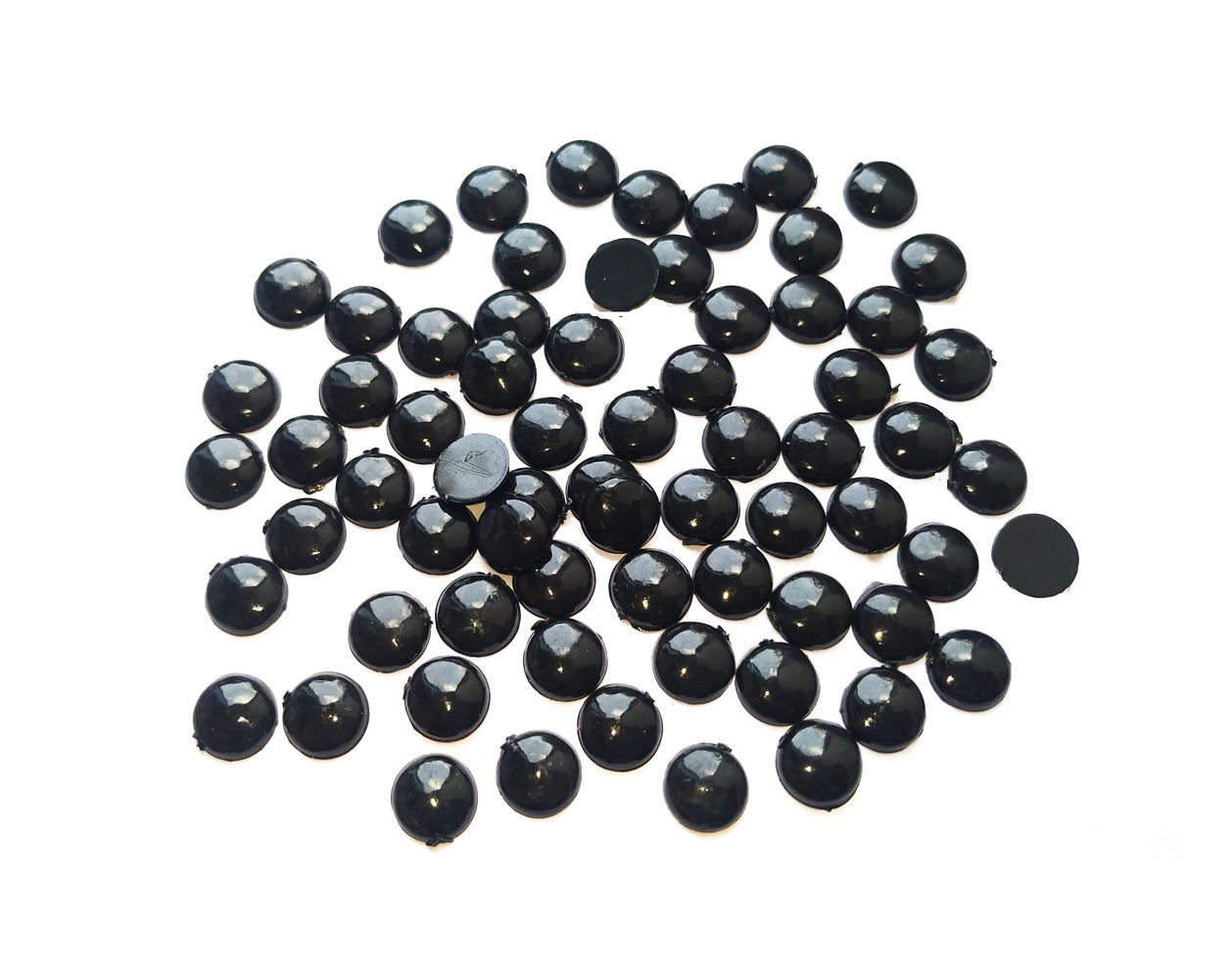 Black Flat Back Resin Beads