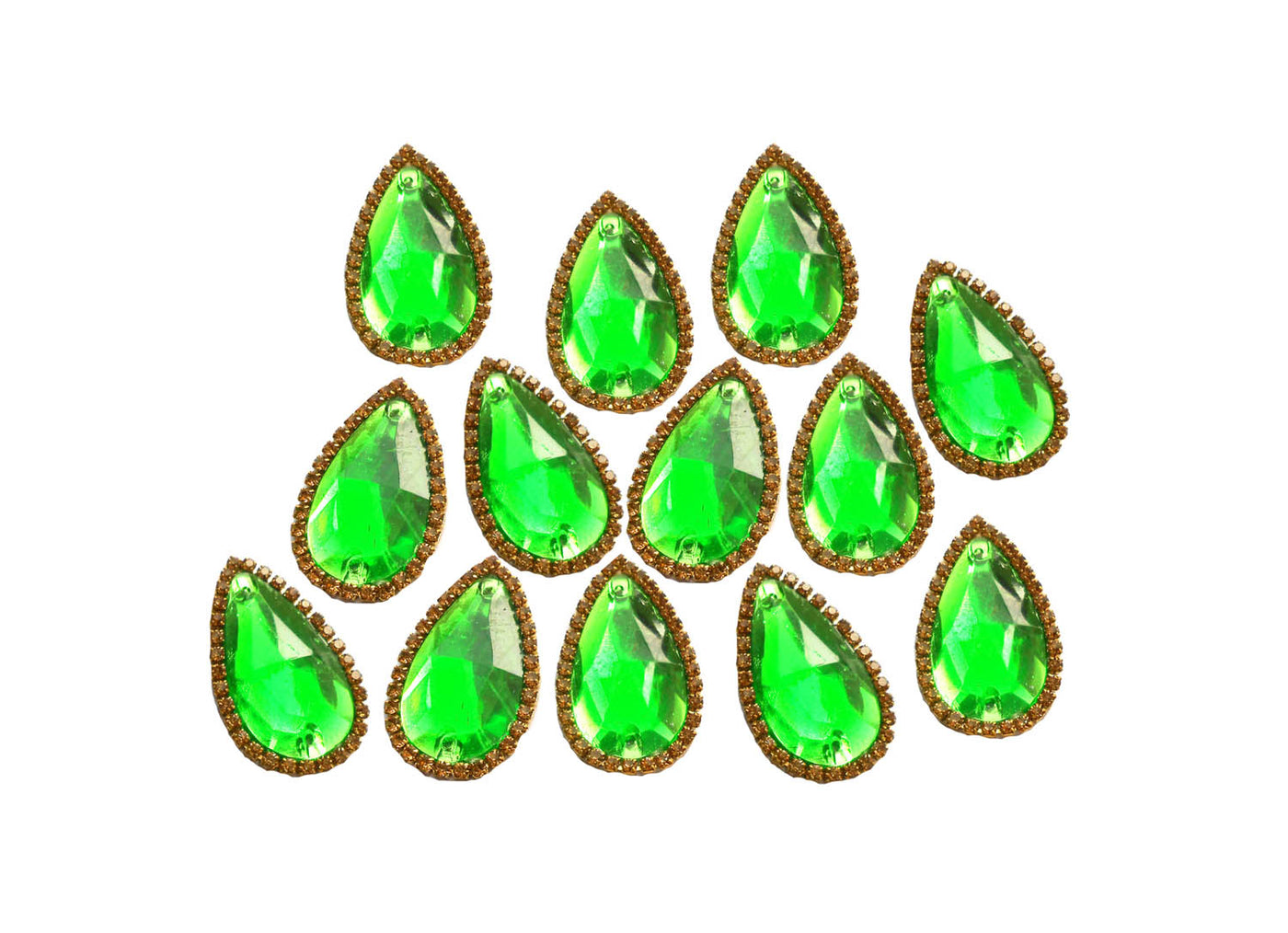 Green Long Drop Stone Patch