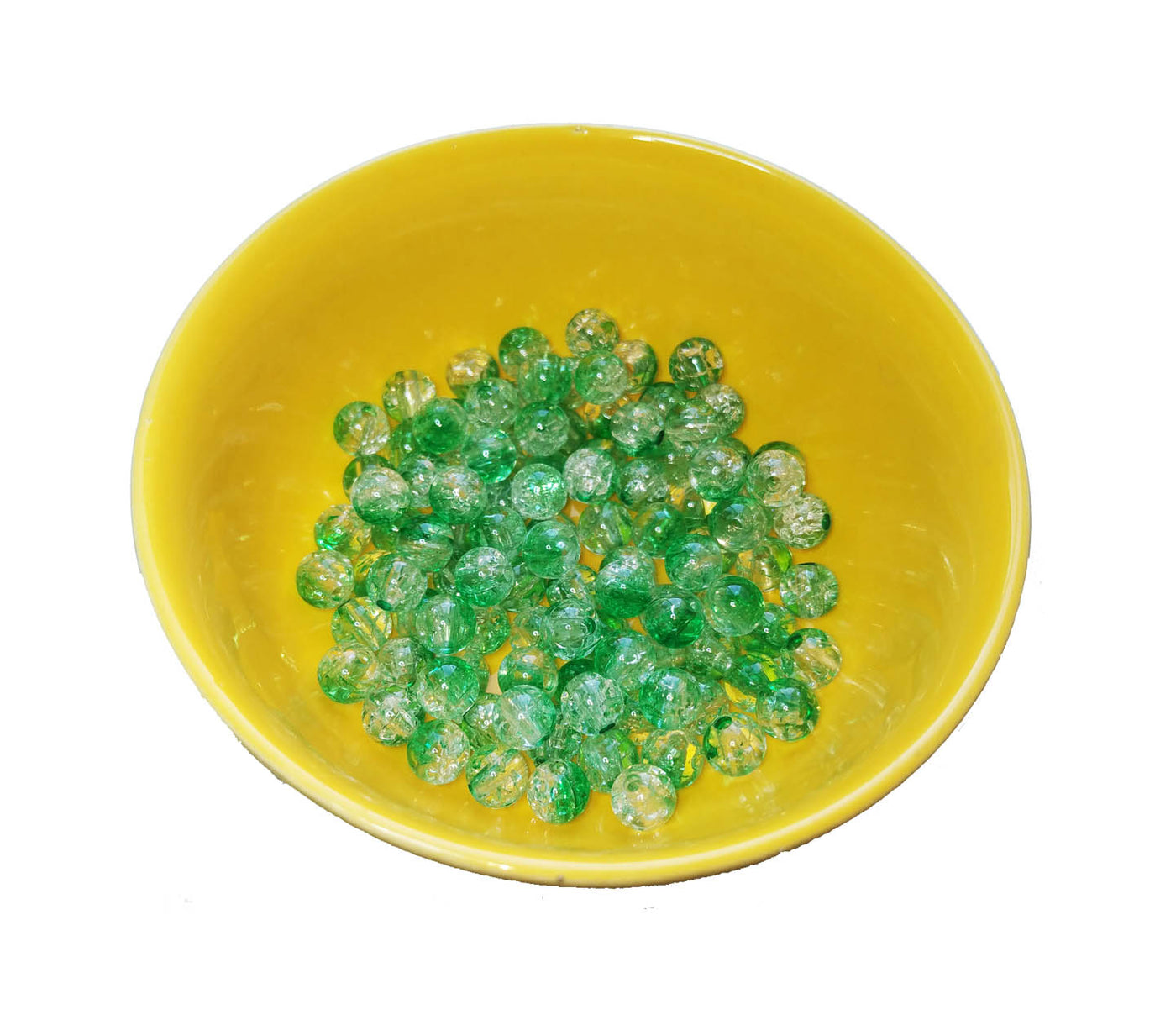 Green Crackled Round Acrylic Beads