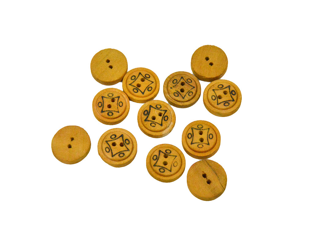 Abstract Printed Wooden Buttons 1