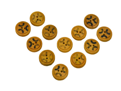 Geometrical Printed Wooden Buttons 1