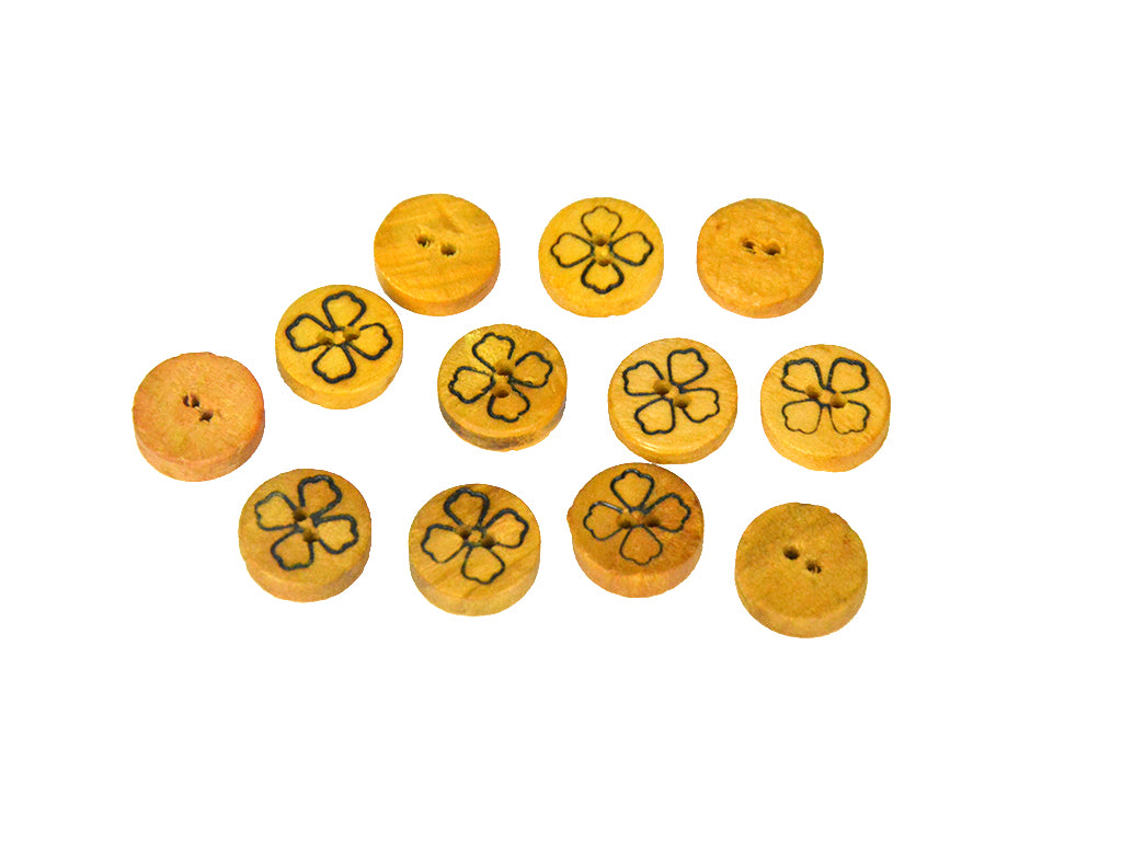 Floral Printed 2 Hole Wooden Buttons 3