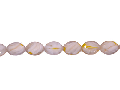 White Yellow Double Tone Designer Glass Beads