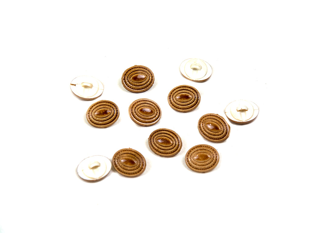Light Brown Oval Plastic Buttons