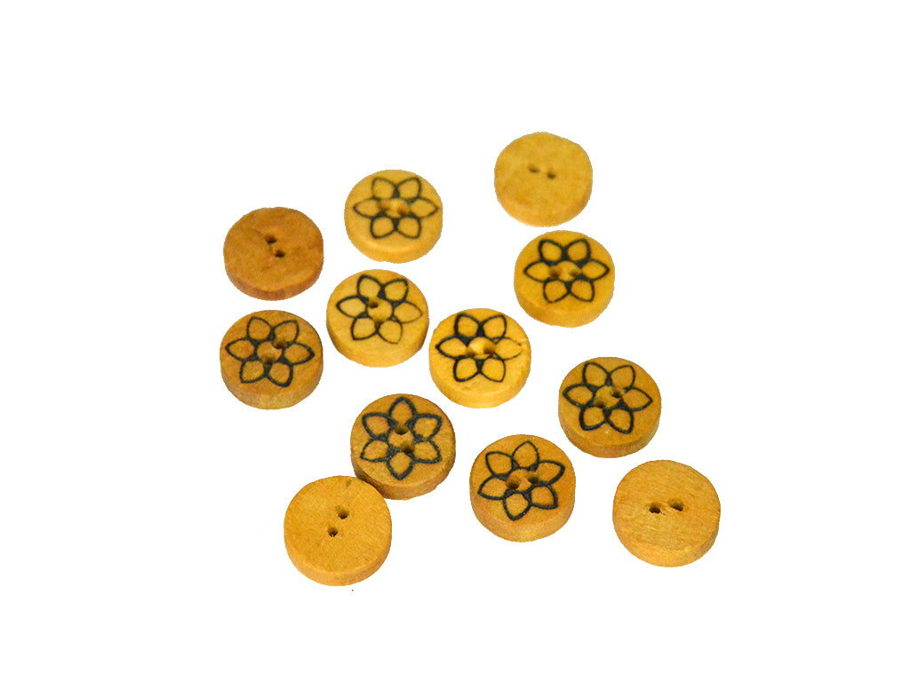 Floral Printed 2 Hole Wooden Buttons 5