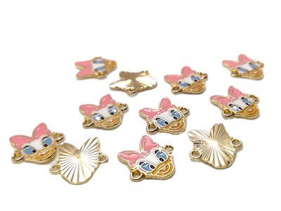 Pink Donald Duck Designer Metal Charms