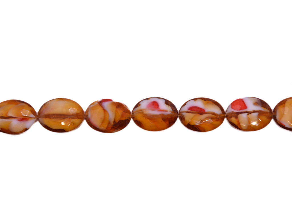 Coffee Brown White Double Tone Designer Glass Beads