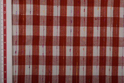 Red and White Tweed Fabric1