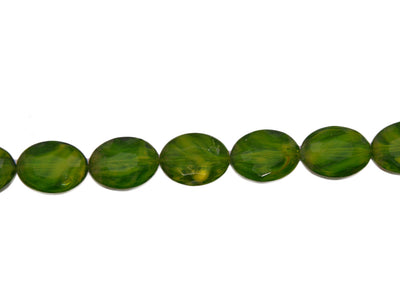 Dark Green Yellow Double Tone Designer Glass Beads