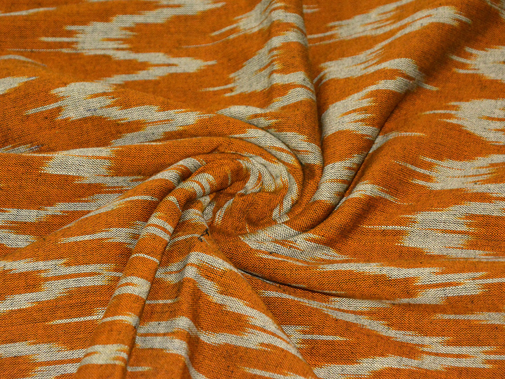 orangechevronprintedcottonikatfabric