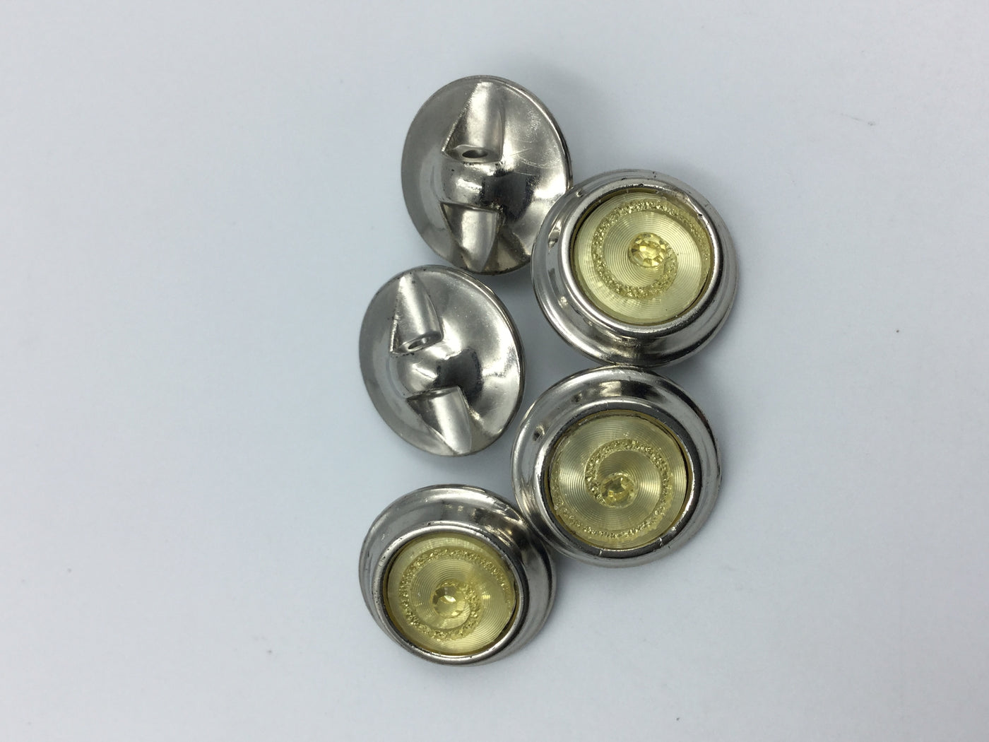 Yellow & Silver Plastic Buttons