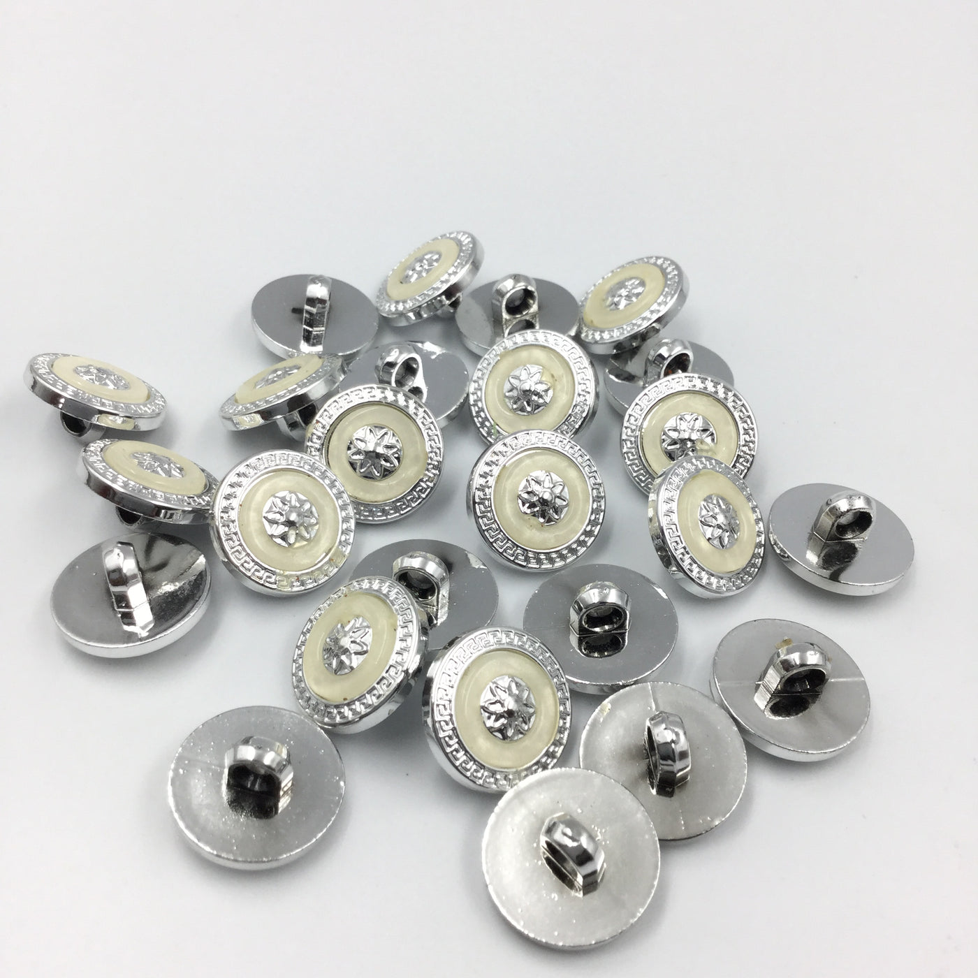 White & Silver Unique Designed Buttons