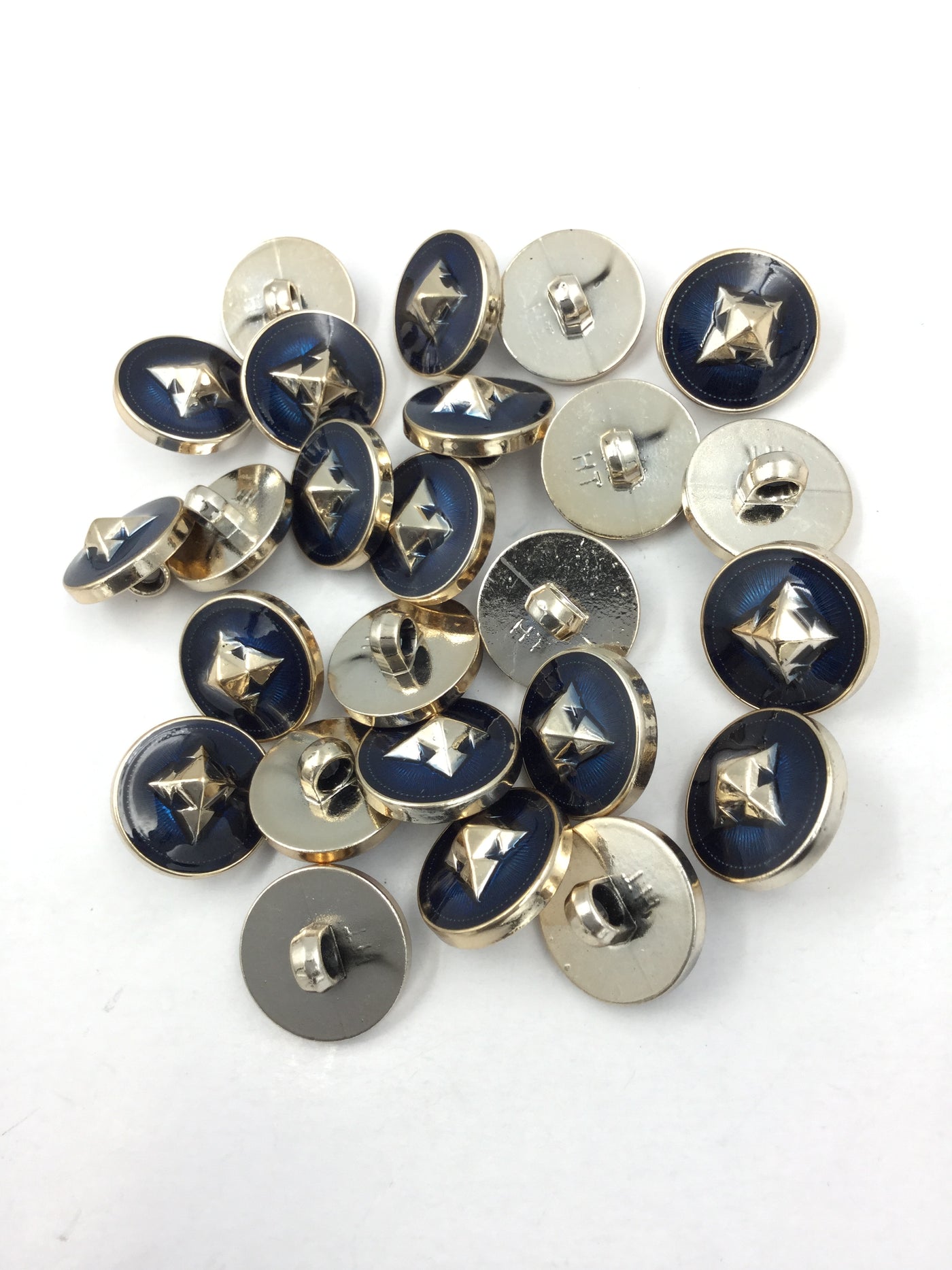 Navy Blue & Golden Fancy Button