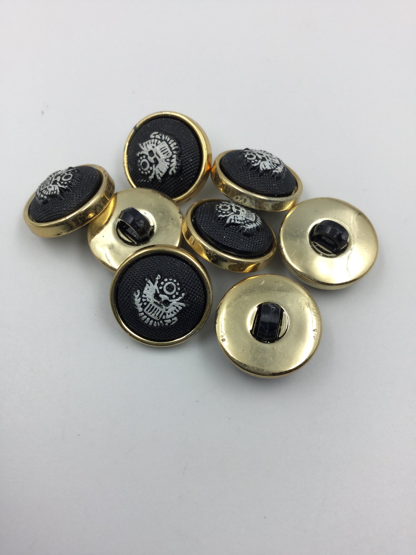 Black Crest Plastic Buttons