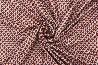 Maroon Geometric Digital Printed Pashmina Wool Fabric