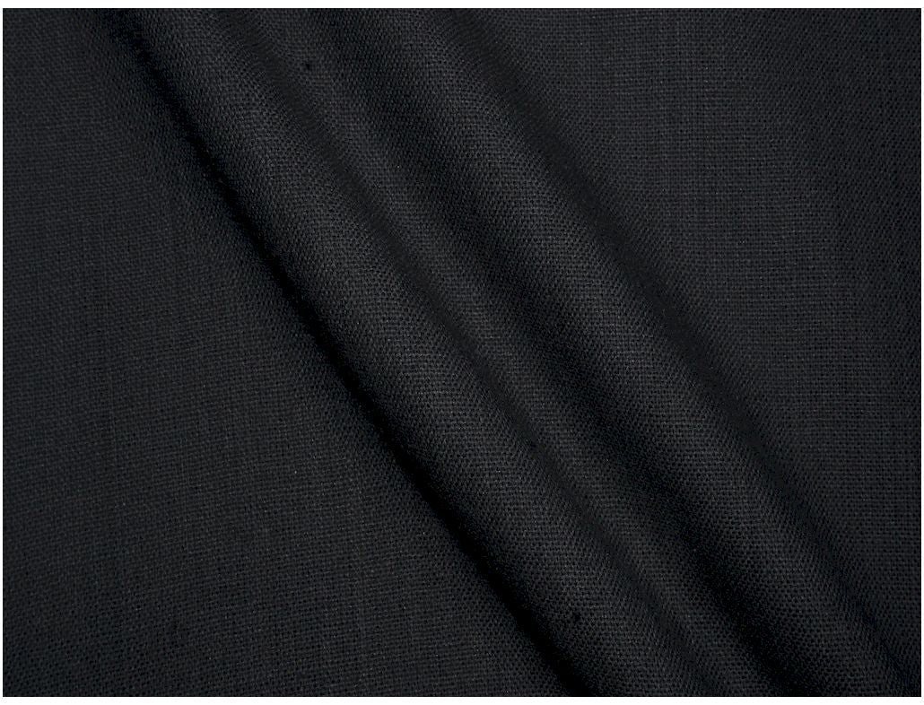 Black Hand Woven Khadi Fabric
