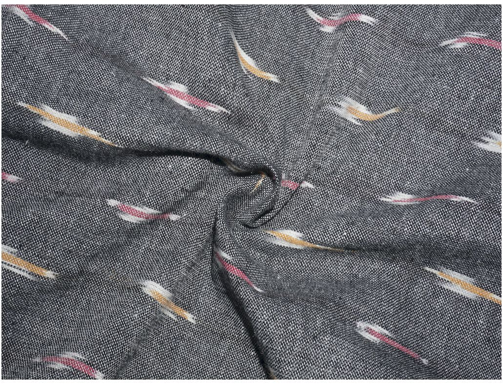 Grey Cotton Ikat Fabric