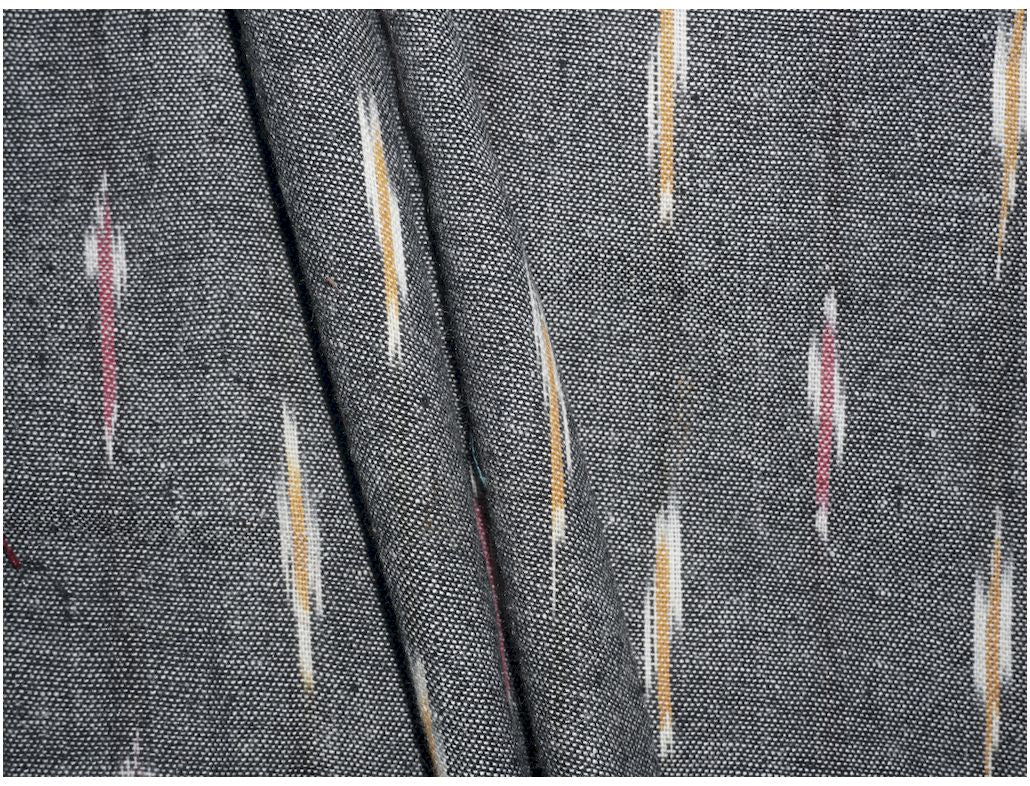 Grey Cotton Ikat Fabric