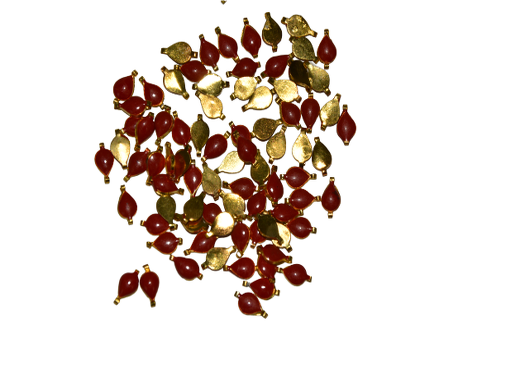 Maroon Drop Kundan Stones