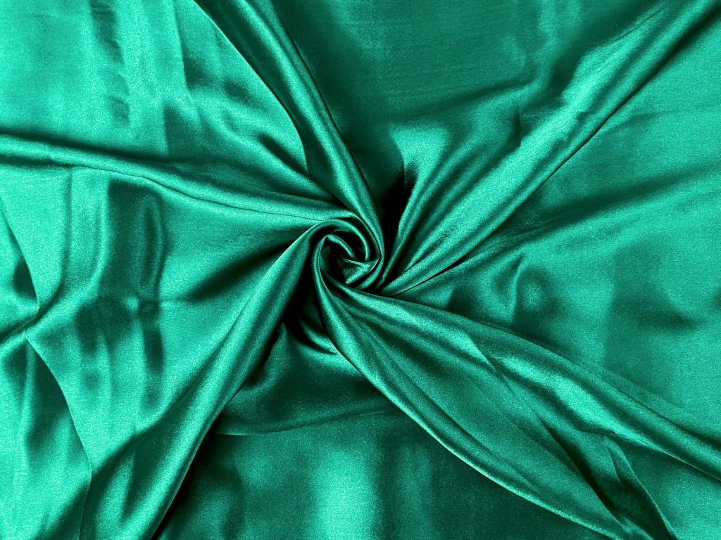 Bottle Green Plain Japan Satin Fabric