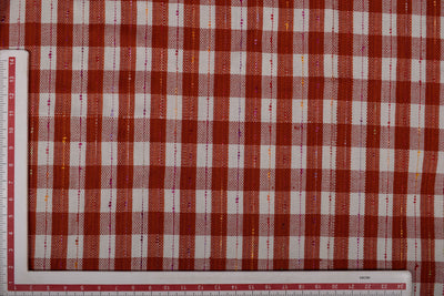 Red and White Tweed Fabric1