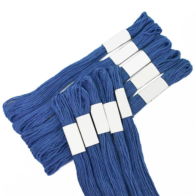 bluecolorhandembroiderystrandedcottonthreads