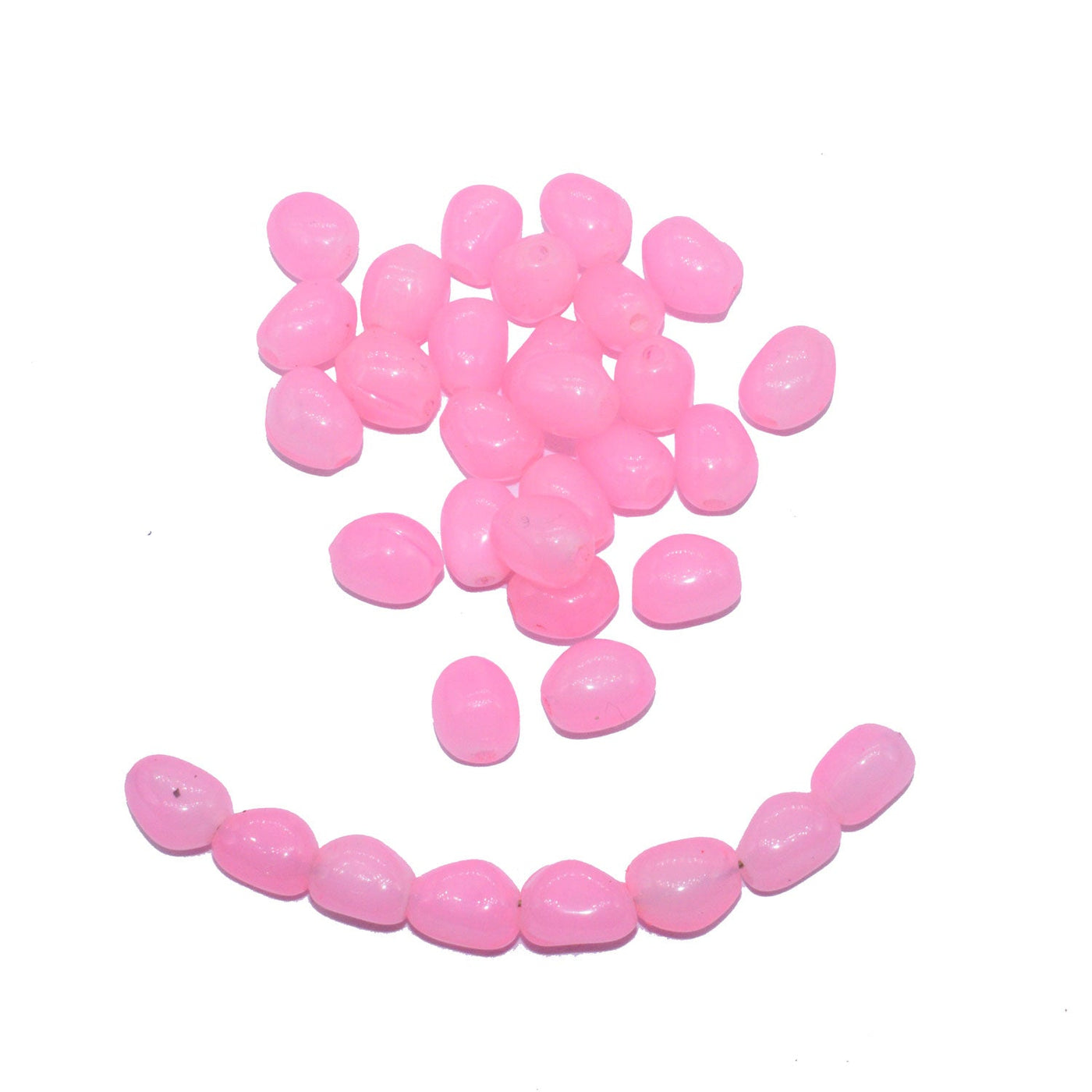 Pastel Pink Tumble Painted Glass Beads