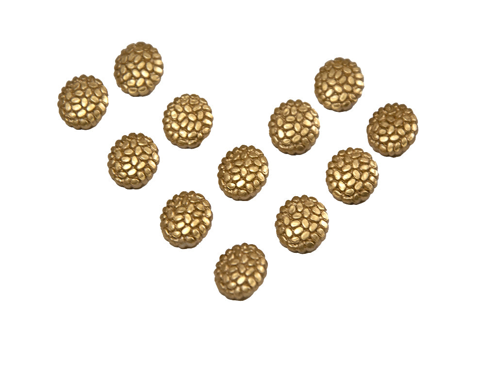 Golden Pressed Oval Embossed High Gloss Acrylic Buttons