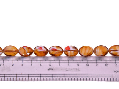 Coffee Brown White Double Tone Designer Glass Beads