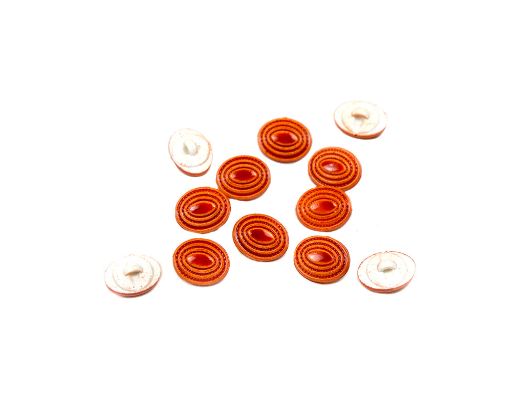 Orange Oval Plastic Buttons
