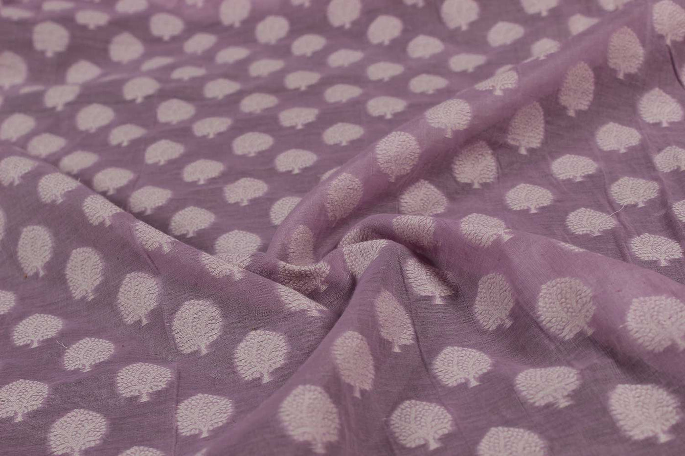 Mauve Chanderi Jacquard Fabric