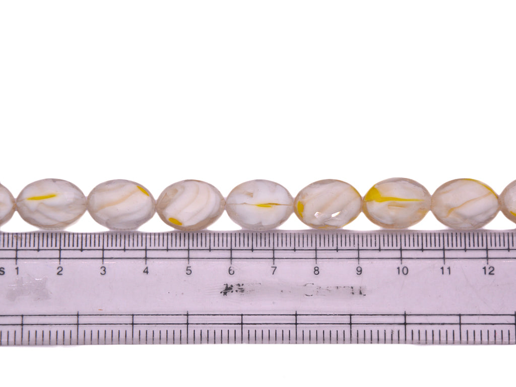 White Yellow Double Tone Designer Glass Beads