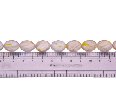 White Yellow Double Tone Designer Glass Beads