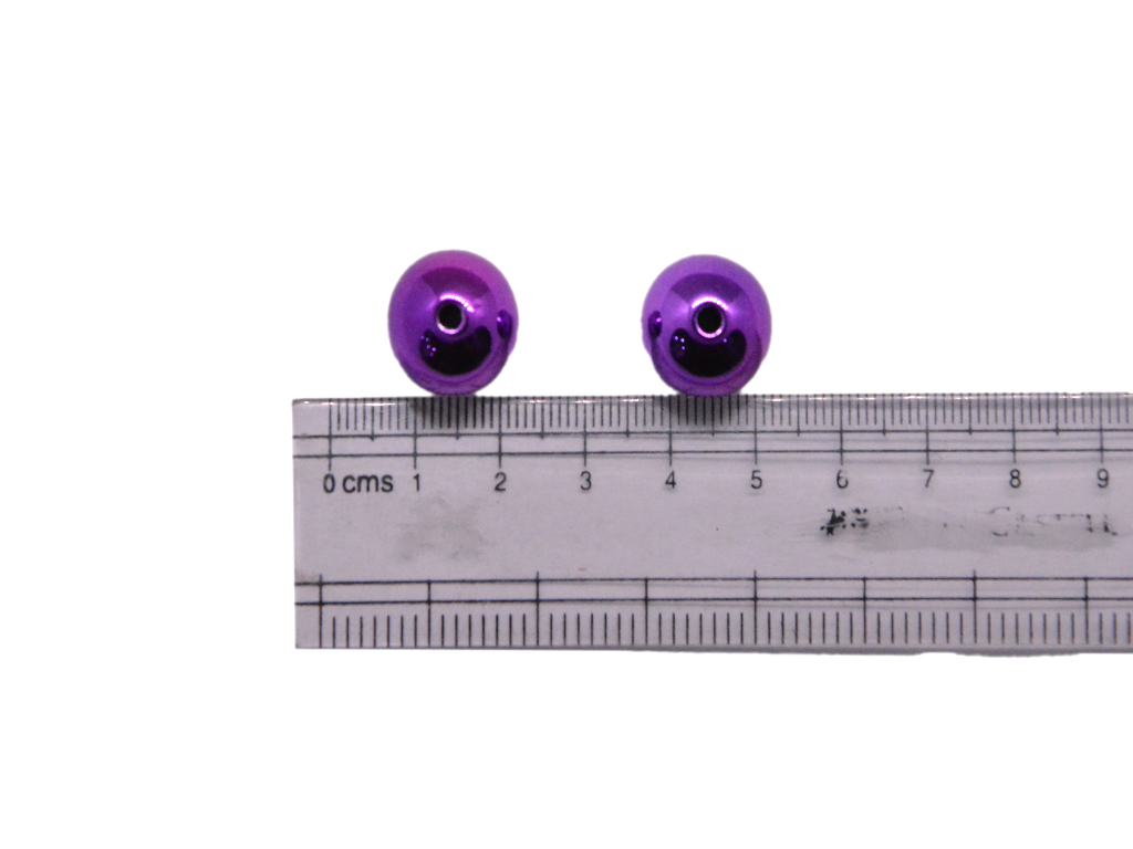 Purple Circular Plastic Acrylic Beads 14 mm