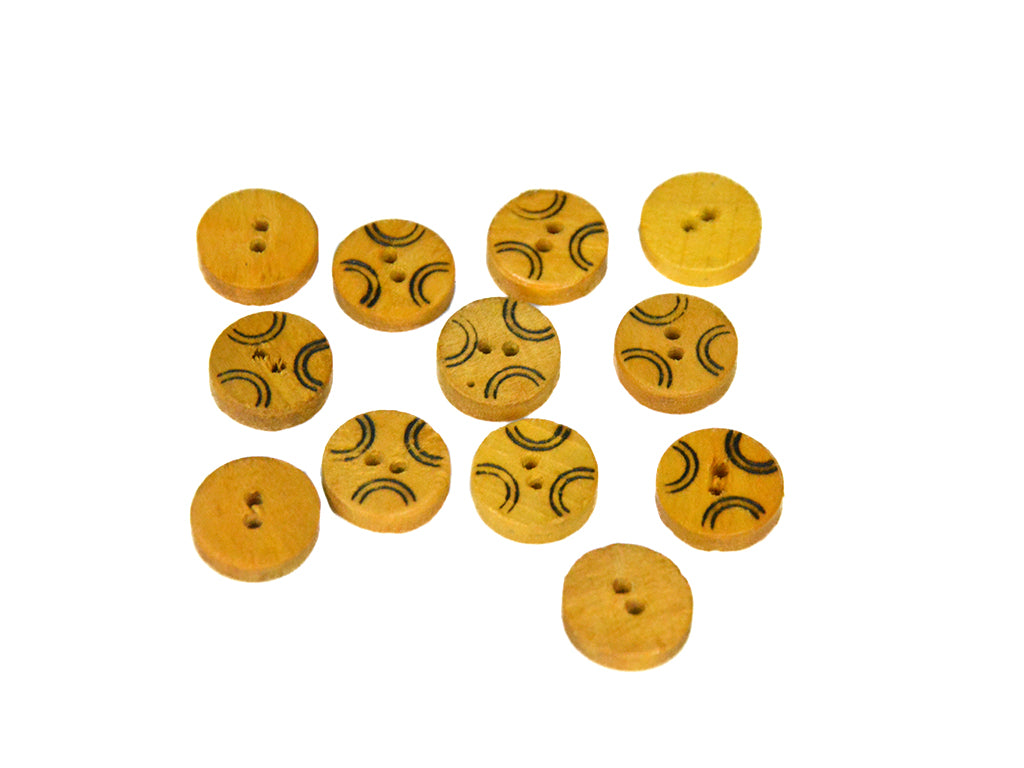 Circular Printed 2 Hole Wooden Buttons 2