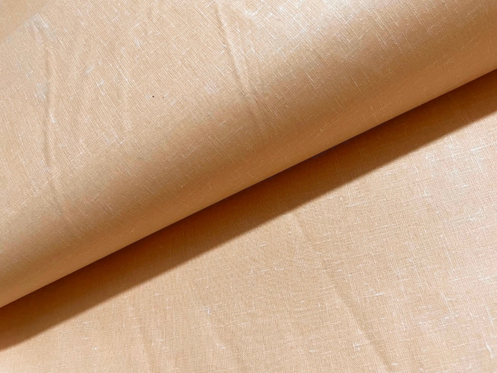 Light Peach Plain Cotton Linen Fabric