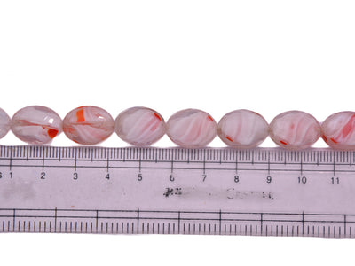 White Red Double Tone Designer Glass Beads