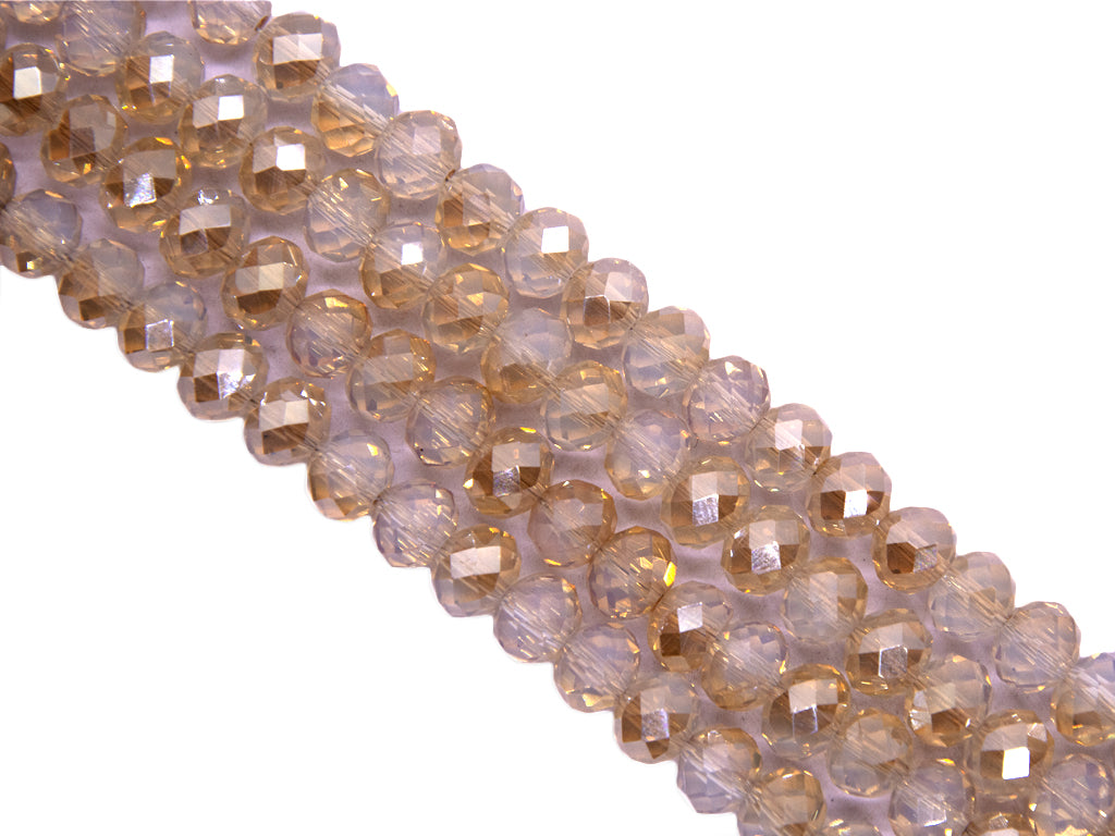 Brown Transparent Double Tone Crystal Beads