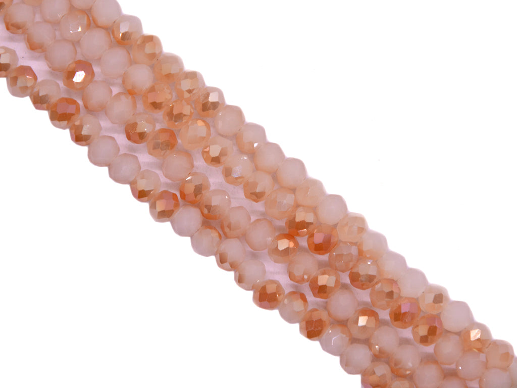 Peach Rosegold Double Tone Crystal Beads