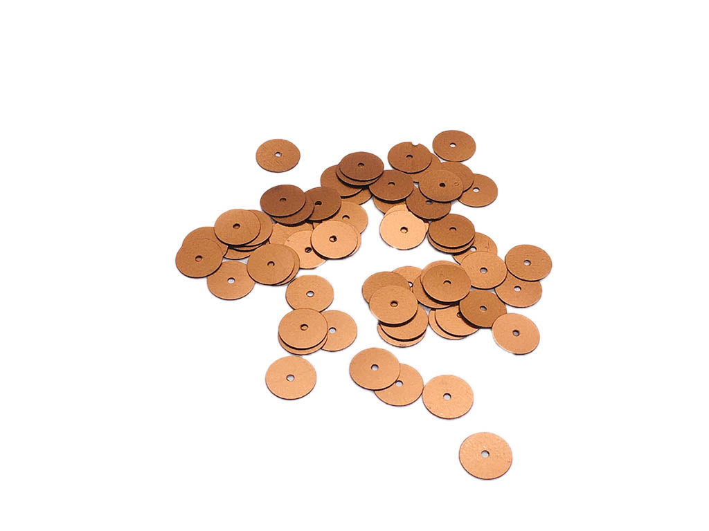 Copper Circular 1 Hole Plastic Sequins