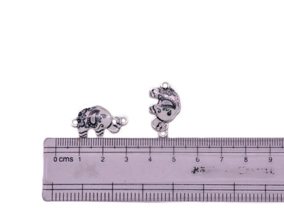 Black and White Elephant Shaped Metal Charms