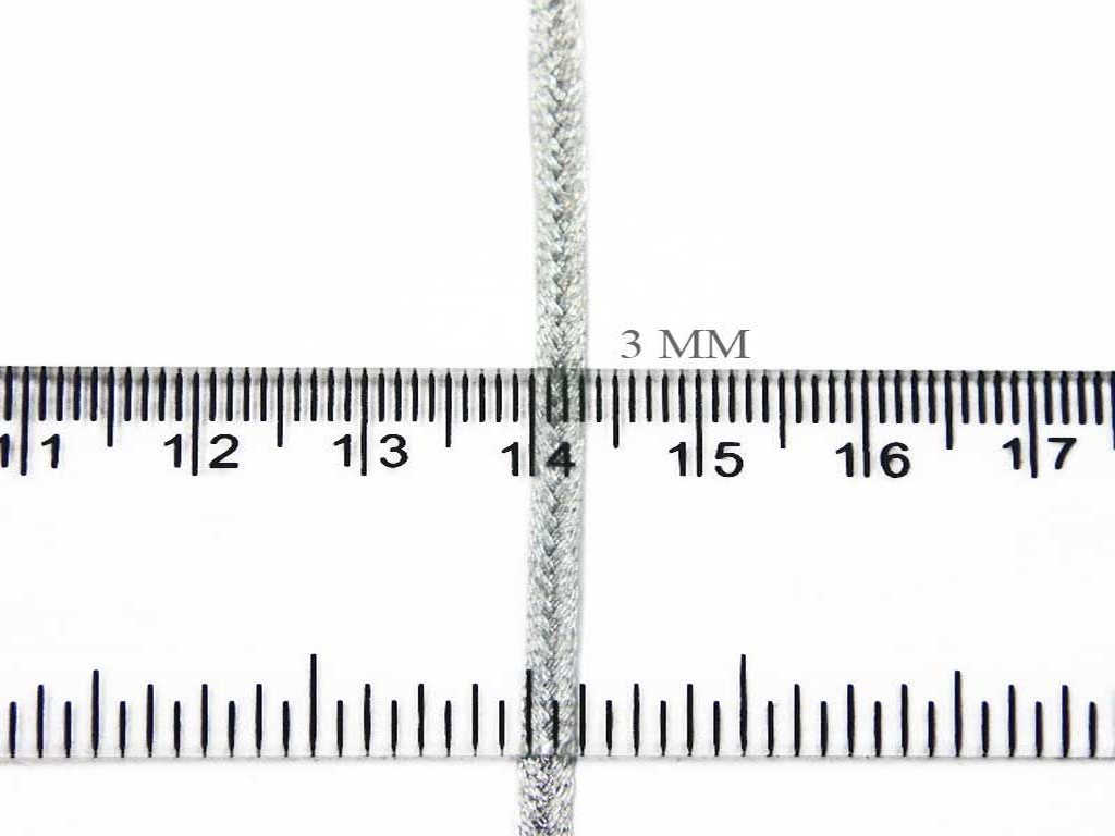 Silver Flat Metallic Soutache Braided Zari Cord