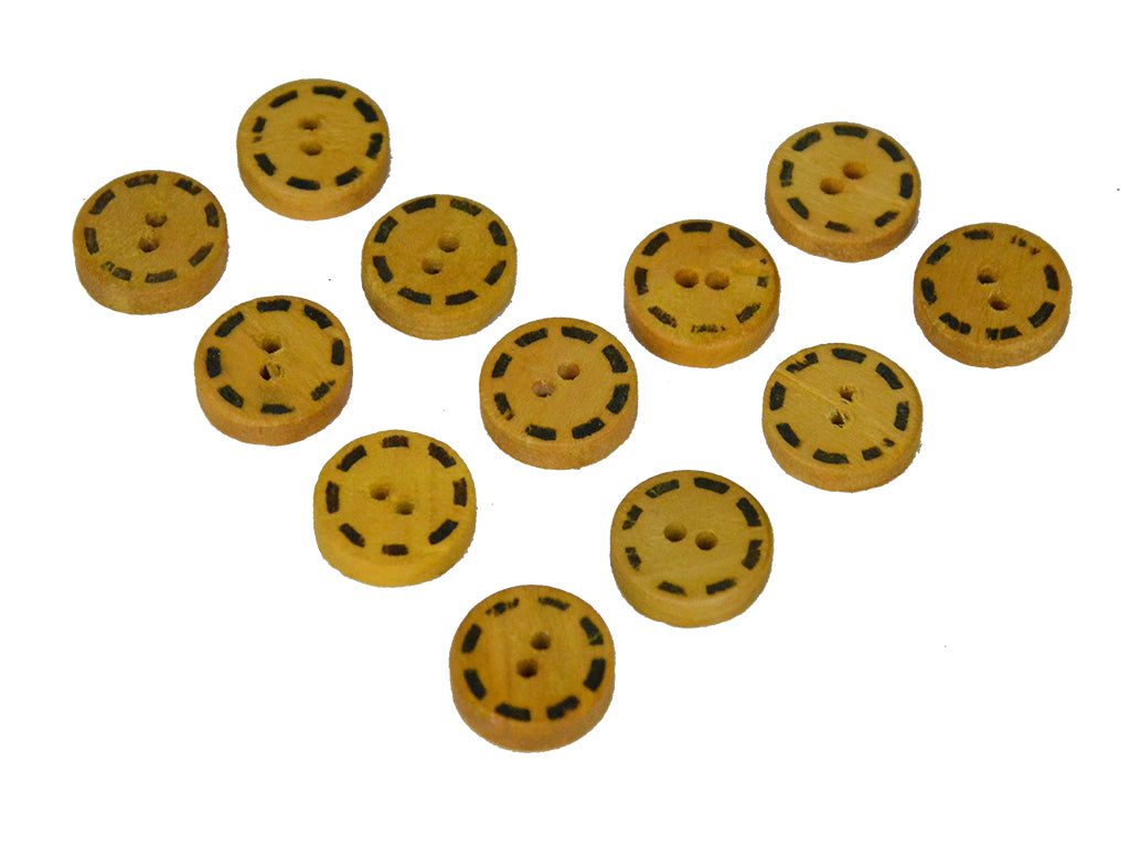 Geometric Circle Printed 2 Hole Wooden Buttons 6