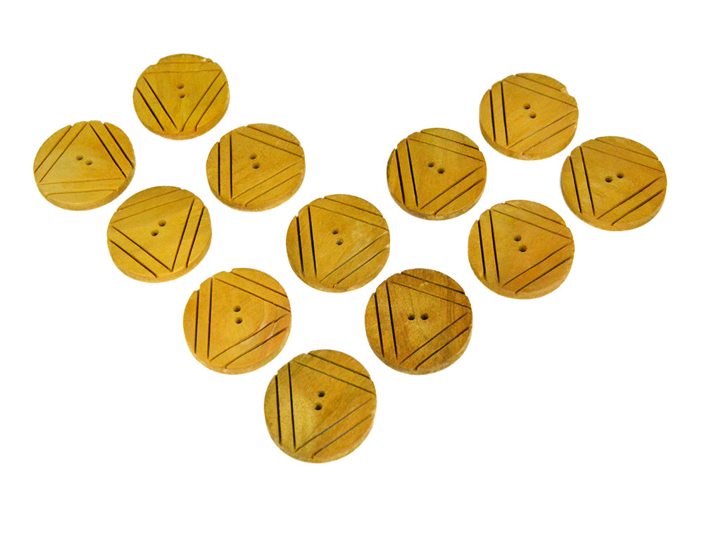 Geometric Triangle 2 Hole Wooden Buttons