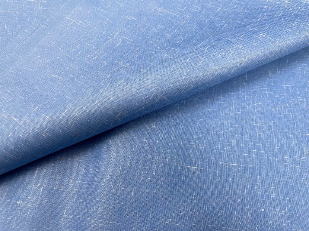 Sky Blue Cotton Linen Fabric