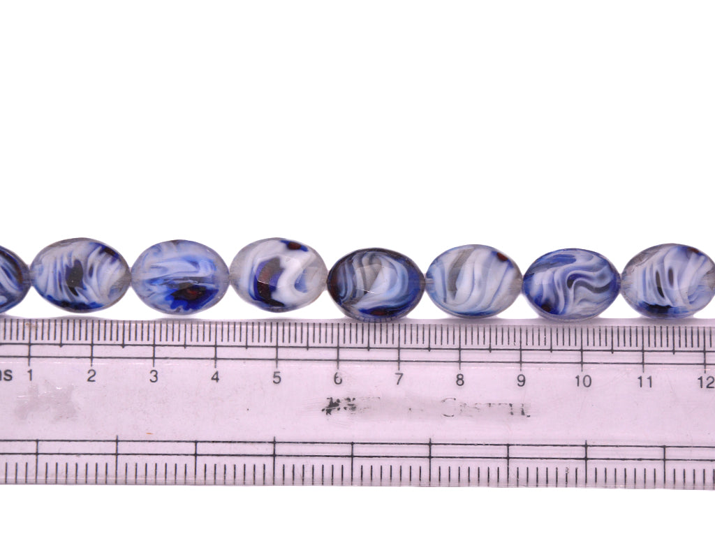 White Dark Blue Double Tone Designer Glass Beads